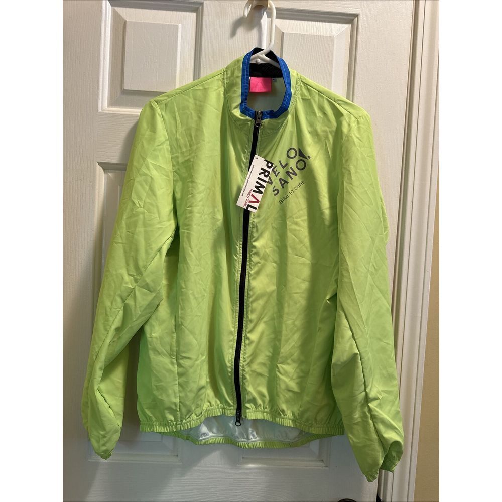 NWT Primal Velosano Bike To Cure Bright Green Jacket Women's Full Zip‎ Size XL